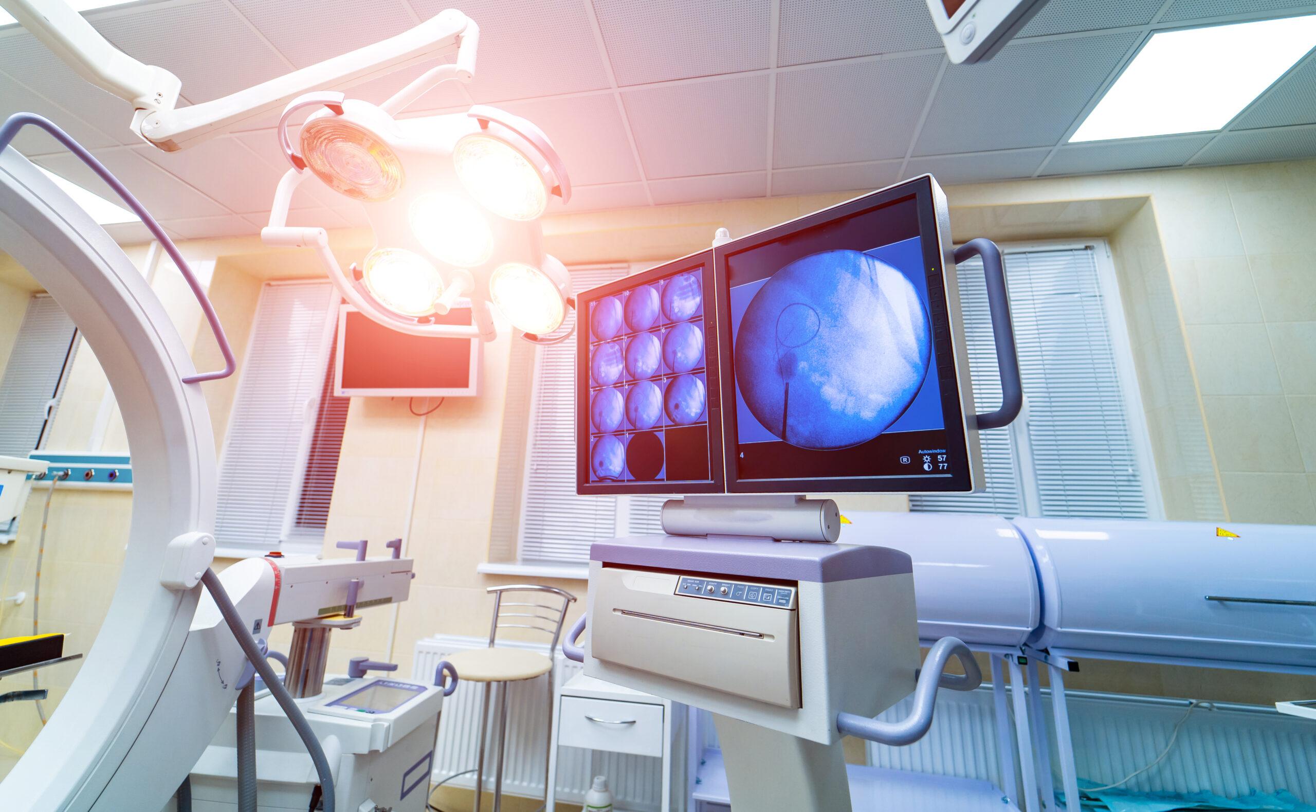 operating room with X-ray medical scan
